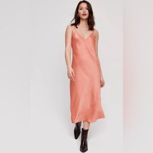 NWT Wilfred Mille Tanny Orange Silk Dress
